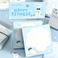 100 feuilles de bloc-notes Kawaii, style coréen, notes autocollantes mignonnes avec des animaux, 8x8 cm, accessoires pour scrapbooking, agenda, journal, papier à messages