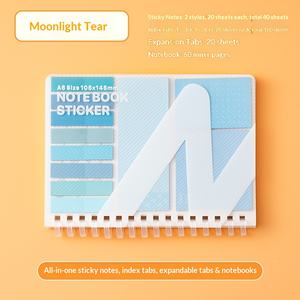 Bloc de Notas Adhesivas Multifuncional, Estilo Sándwich, con Pegamento, Adhesivos Decorativos, Encuadernación en Espiral, Líneas Horizontales, Cuaderno de Regalo - Product Image 6