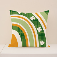 Housse de coussin YINUAN pour la Saint-Patrick, motif trèfle vert et arc-en-ciel, avec fermeture éclair, décorative