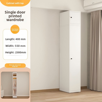 Armoire Pliante Moderne en Acier, Design Écologique, Meuble Portable pour la Maison, Rangement de Chambre d'Appartement, 2 Étagères à Charnières
