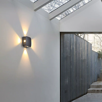 Applique murale LED carrée à faisceau étroit de 20 degrés, étanche pour extérieur, diffuseur PC, pour cour, villa, projet de construction
