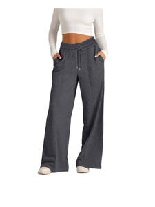 Calça Cargo Feminina de Primavera e Outono Casual Confortável Antirrugas com Frente Lisa Esportiva e Moderna de Cintura Média em Cor Sólida e Perna Larga - Product Image 2