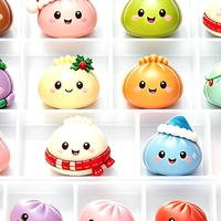 Calendrier de l'Avent Squishy en forme de Ravioli, Boîte Mystère de Noël, 24 Jours, Jouet à Presser en TPR, Boîte Cadeau DIY