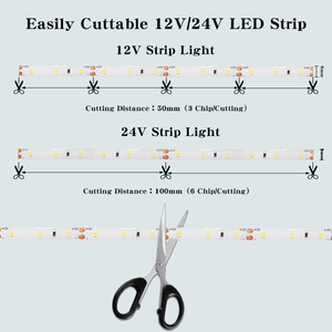2835 LED Light <strong>Strip</strong> 12V 24V IP65 Full Glue <strong>sealed</strong> Top 60,120,240LED 80Ra+ Silicone Tape Lights for Romm Cabinet Indoor Project - Product Image 4