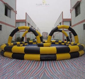 Piste de karting et de voitures tamponneuses gonflables pour enfants - Utilisation en extérieur/intérieur, matériau PVC pour les stations balnéaires, les terrains de jeux, les zones de jeu à domicile - Product Image 1