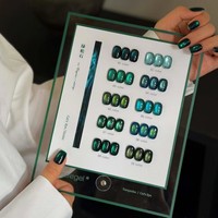 Nouvel ensemble de vernis gel UV œil de chat vert turquoise 10 couleurs - Végan, non toxique, longue tenue pour salon professionnel et nail art DIY