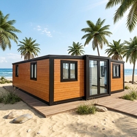 Maison conteneur portable extensible à faible coût 40 pieds/20 pieds préfabriquée en acier démontable à économie d'énergie pour chambre et centre commercial