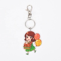 Llavero de metal esmaltado personalizado, barato, con diseño de dibujos animados/anime, colgante creativo para niña, llavero lindo para mujer