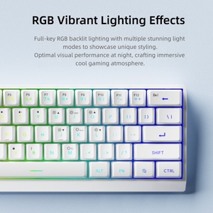 全新耐用机械磁轴无线 RGB 背光热插拔塑料游戏键盘 61 键 USB 3.0 Type-C 台式机/笔记本电脑 - Product Image 4