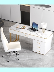 Luce moderna di lusso in marmo salone di bellezza medica Reception ufficio consulenza scrivania semplice metallo bianco per la casa scrivania - Product Image 5