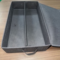 Boîte de rangement pour cassettes audio en tissu non tissé avec couvercle rabattable, organisateur de cassettes à double rangée avec séparateurs, support pour cassettes musicales