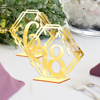 Numéros de table 3D en acrylique, centres de table de mariage, supports de marquage des places dorés et argentés effet miroir, panneaux DIY pour décorations de réception