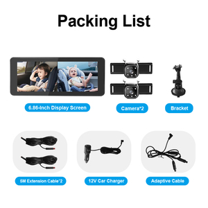 กล้องติดรถยนต์สำหรับเด็กแบบ USB-HD พร้อมระบบมองกลางคืน ขนาด 6.86 นิ้ว 2CH  ดูแลความปลอดภัยของเด็กที่เบาะหลัง  หน้าจอคู่  กระจกมองหลังในรถยนต์ - Product Image 5