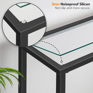 Mesa de consola estrecha, sofá de vidrio templado, mesa auxiliar pequeña, mesa de entrada moderna para entrada, sala de estar, pasillo, dormitorio - Product Image 6