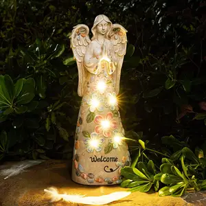 Figurines d'ange de jardin Décoration extérieure Ange solaire avec 6 LED Décoration de tombe de cimetière - Product Image 1