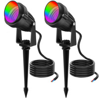 Projecteur paysager extérieur RGBW IP65, éclairage de jardin sur piquet, éclairage d'arbre, lumière LED à intensité variable avec télécommande