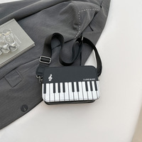 Nouveau Sac à Bandoulière Simple et Unique Piano Girl 2026 Grande Capacité Style Coréen Tendance Contraste de Couleurs Petit Sac à Fermeture Éclair