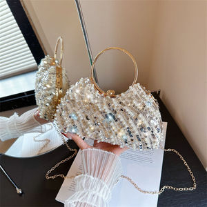 2026 New Fashion Purse Party Wedding Women Evening Bag Chain Shoulder Messenger Bag Flower <b>Clip</b> Designer Handbag for women - Product Image 2