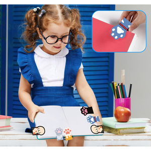 Tốt Nhất Bán 5Pcs Dễ Thương Con Chó Con Dấu Chân Đọc Sách Cuốn Sách Từ Đánh Dấu PVC Phim Hoạt Hình Con Chó Mèo Chân Đánh Dấu - Product Image 6