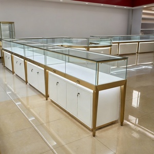 Maßgefertigte Luxus-Glasvitrine für Schmuck mit Logo, Schmuckgeschäft-Einrichtung, Ausstellungsvitrine mit abschließbarem Stauraum für Optikgeschäfte - Product Image 4