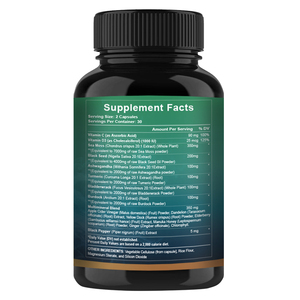 Cápsulas de Musgo Marino, Aceite de Semillas Negras, Ashwagandha y <span class=keywords><strong>Jengibre</strong></span> de Marca Propia, Solución Todo <span class=keywords><strong>en</strong></span> Uno - Product Image 2