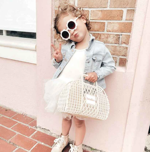 Borsa pieghevole in plastica da spiaggia cesto portaoggetti da bagno borse regalo per bambine borse personalizzate da spiaggia - Product Image 5