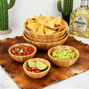 GL натуральный классический бамбуковый Деревянный Набор салатников экологичный дизайн для вечеринок - Product Image 4