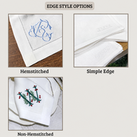 Serviettes de table en lin français 100% lin, faites à la main, brodées par le fabricant, réutilisables, en tissu, pour dîner