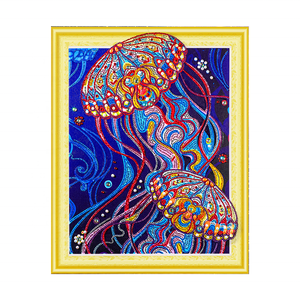 <span class=keywords><strong>Peinture</strong></span> <span class=keywords><strong>Diamant</strong></span> 5D DIY par Numéros, Motif Papillon et Méduse Colorés, pour Décoration Murale - Product Image 1