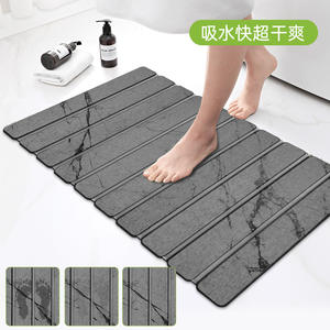 Tapis de sol pliable personnalisé en diatomite, rectangulaire, blanc marbré, minimaliste, absorbant, séchage rapide, pour la maison, la salle de bain, la cuisine, le salon - Product Image 3