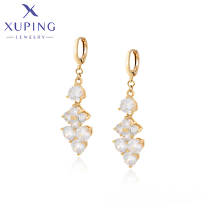 X000942968 XUPING 18K Gold Plated <strong>Statement</strong> Cluster Crystal Drop <strong>Earrings</strong> for Women Fashion Jewelry - Product Image 1