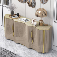 Meuble TV italien, meuble de salon, table basse en bois et marbre, meuble TV moderne