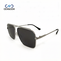 Lunettes de soleil métalliques JJH26047 pour hommes, légères, protection UV400 complète, activités de plein air, logo personnalisé, lunettes de conduite
