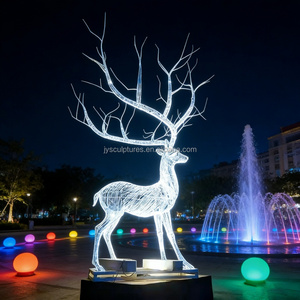 Sculpture de cerf en acier inoxydable tressé ajouré, Décoration métallique personnalisée en fil d'acier pour expositions intérieures/extérieures (Service OEM/ODM) - Product Image 2