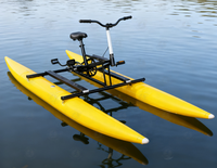 Vélo aquatique gonflable jaune pour deux personnes, pour le divertissement