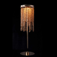 Centre de table de mariage en cristal Floson, lampe dorée éblouissante, centre de table de mariage rechargeable à LED, décoration de table de fête, ornement
