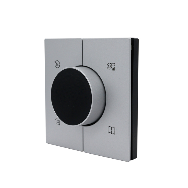 KNX Smart Home System Temperature Controller Panel 4 Gang Smart Push Button Wall Switch With Thermostat Knob