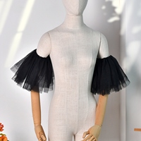 Robe de mariée pour femme YouLaPan VG82-B, cordon élastique détachable, design multi-couches, matière nylon, longueur courte, printemps/été