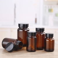 Bouteilles en verre ambré à large ouverture de 100cc, 200cc, 250cc, 300cc, 400cc, 500cc, 750cc, avec col 38-400, pour médicaments