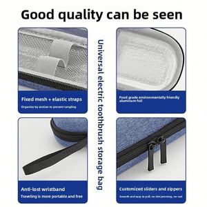 Portable EVA Insulin Cooler <b>Case</b> with Zipper Closure <b>for</b> Travel Storage Black and Blue Design 2-3 Compartments - Product Image 3