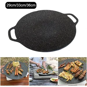 Sartén <span class=keywords><strong>para</strong></span> parrilla, plato de barbacoa antiadherente redondo coreano, <span class=keywords><strong>para</strong></span> viajes al aire libre, Camping, freír, sartén <span class=keywords><strong>para</strong></span> barbacoa, accesorios, suministros de cocina - Product Image 6