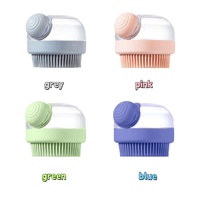 Brosse en silicone souple Brosse de massage à poils en caoutchouc Distributeur de shampoing Toilettage de cheveux Eau pulvérisée Brosse à vapeur pour chien