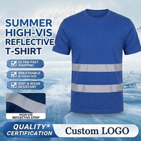 Chemise de sécurité réfléchissante de classe 2 à manches courtes avec logo personnalisé, respirante, anti-UV, lettrage imprimé, uniforme d'équipe de construction