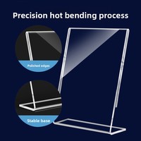 Support d'affichage en forme de L pour cartes A4, porte-cartes de table, porte-affiches de bureau, en acrylique transparent, tailles personnalisables