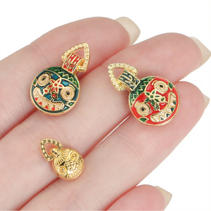 Conjunto de Colgantes Temáticos: Bestia Devoradora Dorada, Collar y Pulsera de Esmalte para Uso Diario, 12x19.5mm, 7.5x12mm, Origen Yiwu - Product Image 3