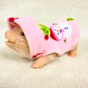 かわいい純粋なシリコンリアルな豚生まれ変わったペットミニソフトピンクの豚と髪