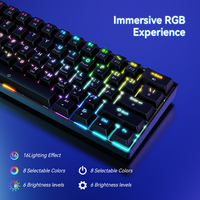 Tri-Mode BT5.0/2.4G/USB-C RGB Backlight 61 Keys Rechargeable Brown Switch Gaming Keyboard Mini Wireless Mechanical Keyboard