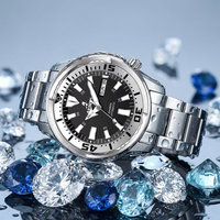 Montre de plongée automatique NH36 au design Tuna, 200M, logo gravé, faible MOQ, montre mécanique personnalisée pour hommes, 47mm, acier inoxydable de luxe