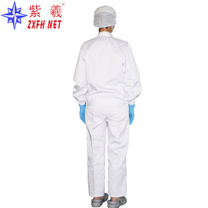 Combinaison de travail Zixi blanche à manches longues avec col montant, en stock, adaptée à toutes les saisons, uniforme alimentaire, combinaison de salle blanche, chef - Product Image 2