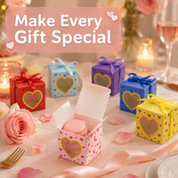 Boîtes à bonbons avec fenêtre en forme de cœur, emballages cadeaux, boîtes de dragées pour la Saint-Valentin, mariage, anniversaire, baby shower